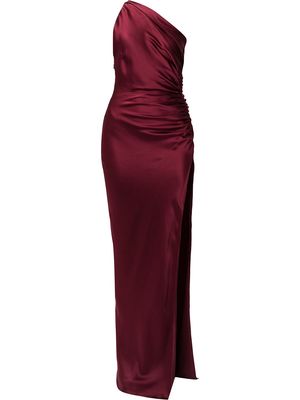 Michelle Mason one-shoulder silk gown - Red