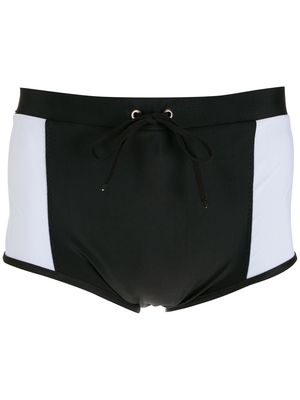 Amir Slama contrasting-panel swim shorts - Black