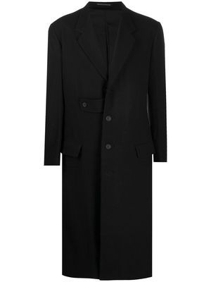 Yohji Yamamoto fine knit single-breasted coat - Black