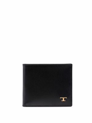 Tod's logo-plaque leather wallet - Black