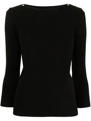 agnès b. button-detail knitted top - Black