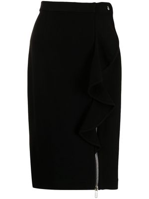 Givenchy Pre-Owned zipper detail draped skirt - Black