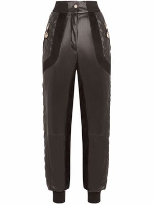 Dolce & Gabbana quilted leather track trousers - Black