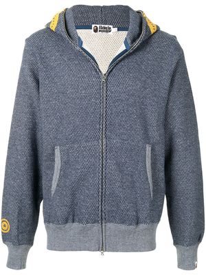 A BATHING APE® patch detailing zipped hoodie - Blue