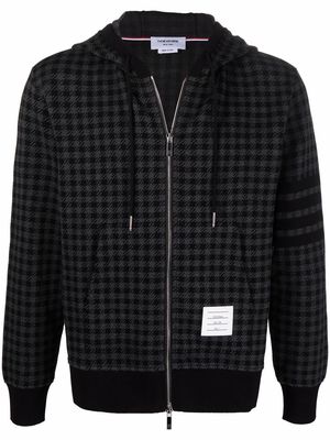 Thom Browne Gunclub check jacquard zip-up hoodie - Black