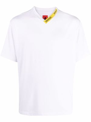 Ferrari logo-tape cotton T-shirt - White
