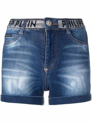 Philipp Plein Stones hot pants - Blue