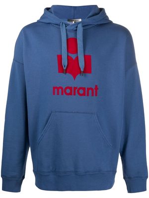 Isabel Marant logo print hoodie - Blue