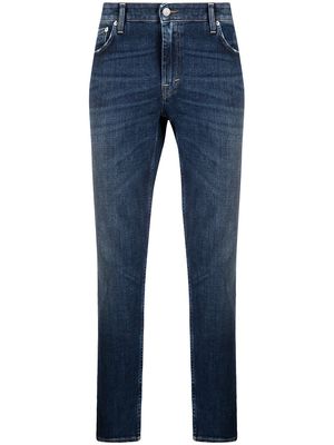 Department 5 logo-patch cropped jeans - Blue