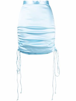 LaQuan Smith ruched-detail mini skirt - Blue