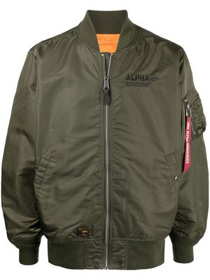 Alpha Industries logo-embroidered padded bomber jacket - Green