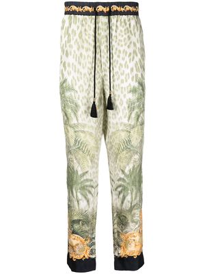 Camilla Palazzo Of Palms straight-leg trousers - Green