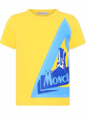 Moncler Enfant logo graphic-print cotton T-shirt - Yellow