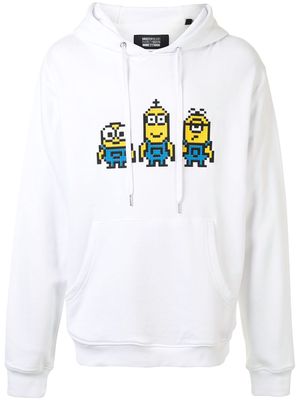 Mostly Heard Rarely Seen 8-Bit x Minions Tiny Together 8-Bit appliqué hoodie - White