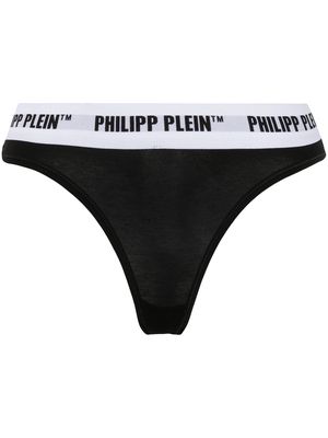 Philipp Plein logo waistband thong - Black