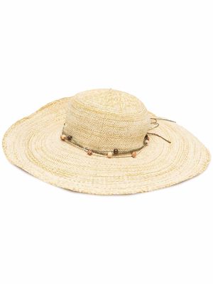 Moschino Pre-Owned 2000s bead-embellished sun hat - Neutrals