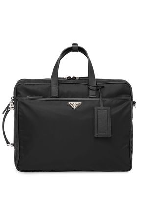 Prada Re-Nylon and Saffiano leather briefcase - Black