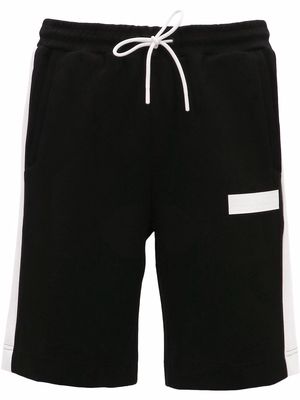 BOSS logo-patch track shorts - Black