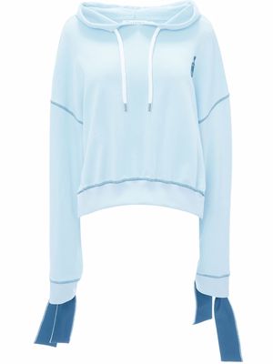JW Anderson Anchor-embroidered hoodie - Blue