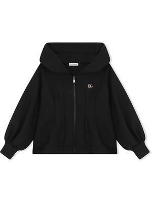Dolce & Gabbana Kids hooded zip-front sweatshirt - Black