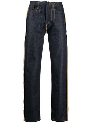 Maison Margiela contrast-stitching straight-leg jeans - Blue