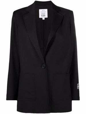 Armani Exchange single-buttoned tailored blazer - Black