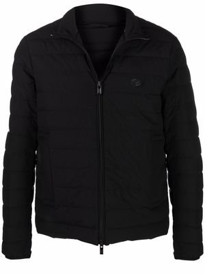Emporio Armani padded logo-patch jacket - Black