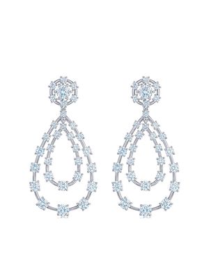 KWIAT 18kt white gold diamond Starry Night double teardrop earrings