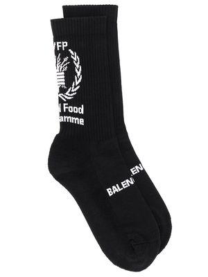 Balenciaga World Food Programme intarsia socks - Black
