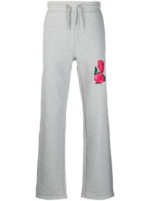 Soulland Conor floral-embroidered track pants - Grey