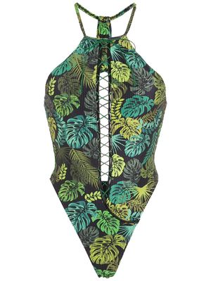 Amir Slama tropical print swimsuit - Green