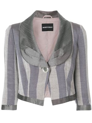 Emporio Armani Pre-Owned striped cropped jacket - Grey
