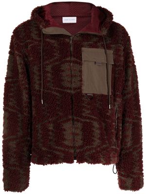 John Elliott chest flap pocket fleece jacket - Red