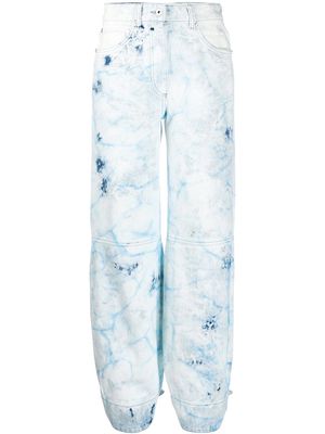 Off-White bleached tapered jeans - Blue