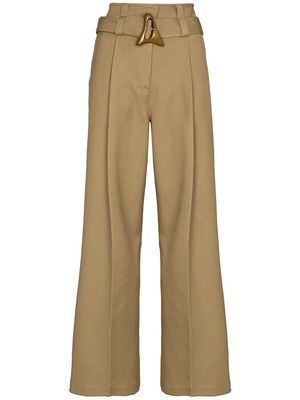 Aeron Flyn belted straight-leg trousers - Neutrals