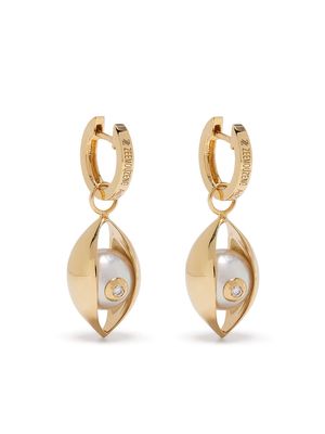 ZEEMOU ZENG 18kt yellow gold diamond akoya pearl Eye earrings