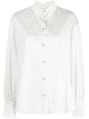 Adeam Camellia pleated poplin shirt - White