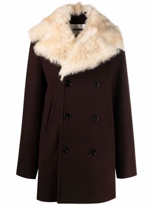 Jil Sander double-breasted wool coat - Brown