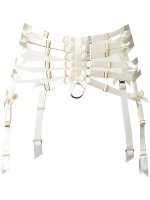 Bordelle webbed suspender belt - Neutrals