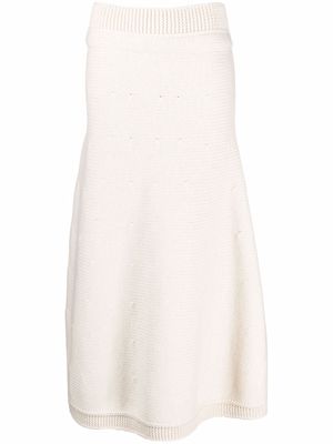 AMI AMALIA high-waisted organic wool skirt - Neutrals