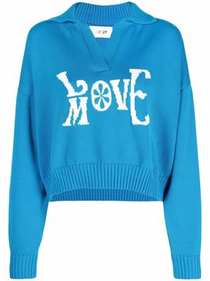 Kirin Love knitted polo jumper - Blue