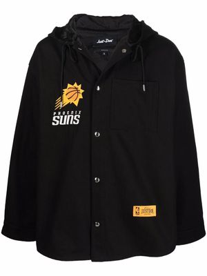 Just Don rear logo-print hooded jacket - Black