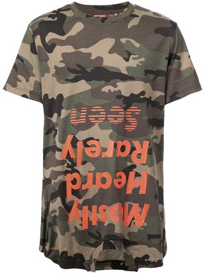 Mostly Heard Rarely Seen camouflage logo print T-shirt - Green