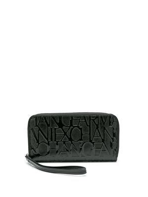 Armani Exchange embossed logo wallet - Black