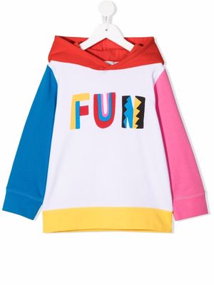 Stella McCartney Kids Fun colour-block hoodie - White
