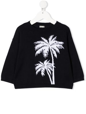 Il Gufo palm tree-print sweatshirt - Blue