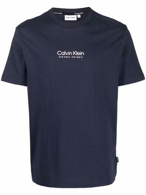 Calvin Klein logo-print cotton T-shirt - Blue
