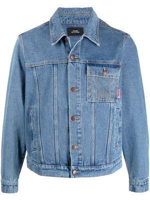 PACCBET rassvet-embroidered denim jacket - Blue