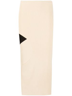 Off-White ribbed pencil skirt - Neutrals