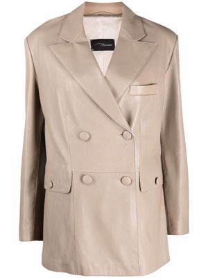 Manokhi Felicity double-breasted leather blazer - Neutrals